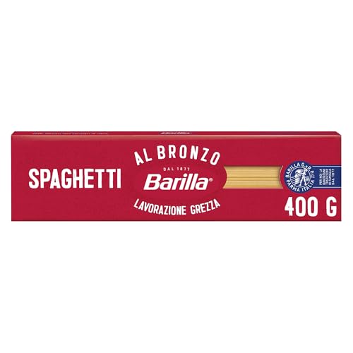 Barilla Pasta Al Bronzo Spaghetti mit Bronze-Matrizen geformt, für intensive Rauheit, 100% hochwertiger Hartweizen, 400g