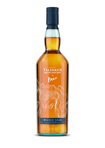 Talisker x Parley – Wilder Seas | Single Malt Scotch | Limitierte Edition | Flasche aus 100% recyceltem Glas | geeignetes Geschenk für Whisky-Liebhaber | 48,6% vol | 700 ml Einzelflasche |