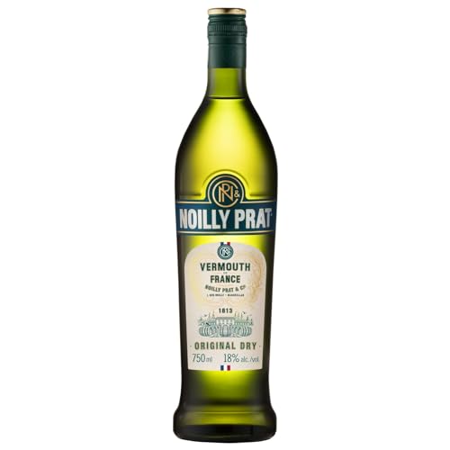 Noilly Prat Original Dry Vermouth, französischer Aperitif mit 20 Kräutern und Gewürzen, darunter Kamille, Koriander, Bitterorangen und Holunderblüten, 18% vol., 75cl / 750ml