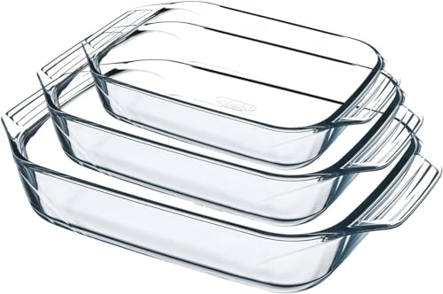 Pyrex 8023510, Set aus 3 Auflaufformen aus Glas – Borosilikatglas