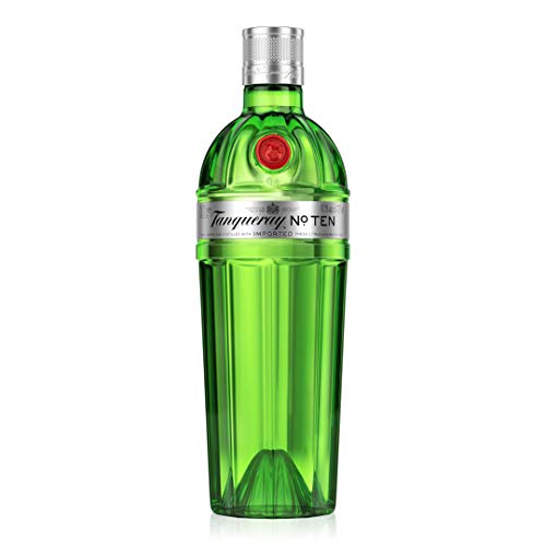 Tanqueray N° Ten Gin | Aromatische Premium-Spirituose | Empfohlen für Gin Tonic, Cocktails & Abende mit Freunden | 47.3% vol | 1000ml Einzelflasche |