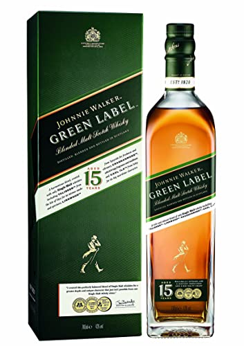 Johnnie Walker Green Label | Blended Scotch Whisky | in edler Geschenkverpackung | 43% vol | 700ml Einzelflasche |