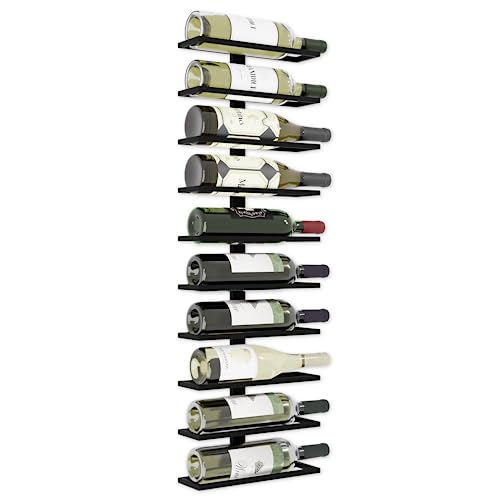 Lenmar Serie LOFT Weinregal aus Metall für Flaschen, 5-25 Flaschen, Schwarz, Wein, Flaschenregal, Kellerregal, Flaschenhalter Weinlagerung, Aufbewahrungsregal für die Wand (LOFT 1-10, 10 Flaschen)