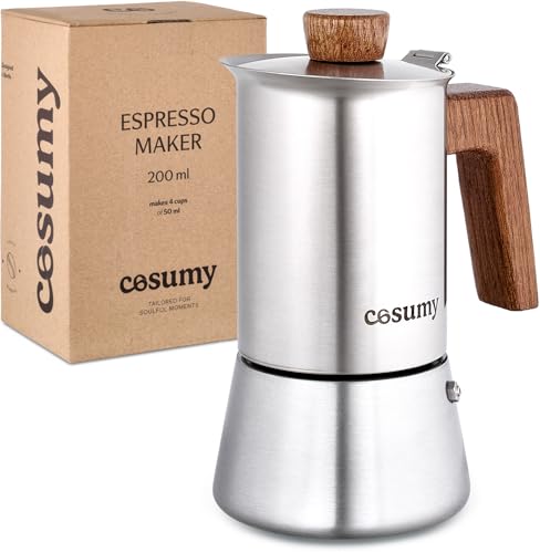 Cosumy Espressokocher Induktion für alle Herdarten geeignet 4 Tassen -...