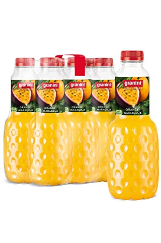 granini Trinkgenuss Orange-Maracuja (6 x 1l), mindestens 45% Frucht, Orangensaft-Konzentrat, Maracujasaft-Konzentrat, vegan, natürlich, mit Pfand