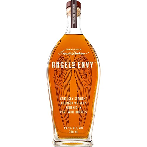 ANGEL’S ENVY Kentucky Straight Bourbon Whiskey, in Portweinfässern nachgereift, Noten von Vanille und gerösteten Nüssen, 43,3 Vol.-%, 70 cl / 700 ml