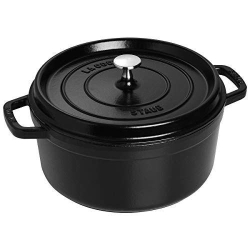 Staub 1102425 Cocotte / Bräter rund 24 cm, schwarz