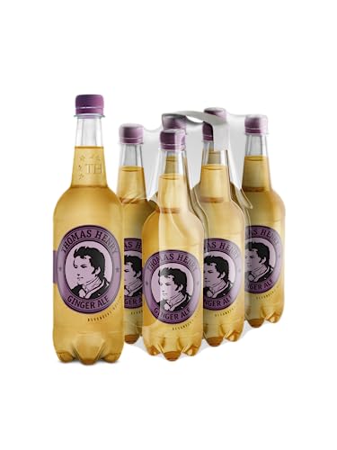 Thomas Henry Ginger Ale - besonders würzig - (6 x 750 ml PET-Flasche DPG Einweg) 6er Set Ingwerlimonade zum Mixen deiner Longdrinks und Cocktails mit Whisky, Rum & Co.