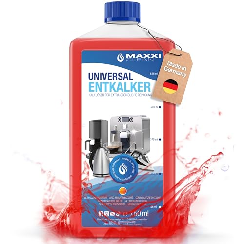 Maxxi Clean | 1x 750 ml Universal Entkalker Konzentrat für Kaffeemaschinen & Kaffeevollautomaten aller Typen | für 6 Entkalkungsvorgänge | universelle Gerätereinigung gegen Kalk und Verschmutzungen