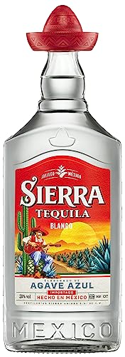 Sierra Tequila Blanco (1 x 700 ml) – das Original mit dem roten Sombrero aus Mexico – mit fruchtig, frischen Aromen – ideal als Shot mit Salz & Zitrone – 38 % Alk.