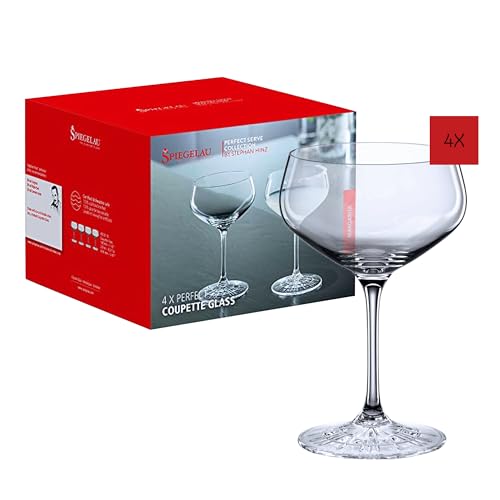 Spiegelau Cocktailschalen 4er Set, 235 ml, Perfect Serve, 4500174, Champagner Schalen aus Kristallglas, Coupette Gläser spülmaschinenfest, Klar