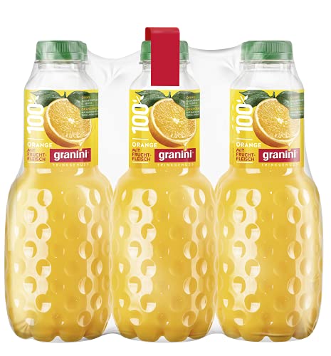 Granini Trinkgenuss Orange mit Fruchtfleisch (100% Saft) PET, 6er Pack (6 x 1 l)