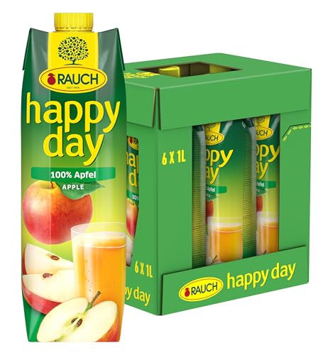 Rauch Happy Day Apfel | aus 100% Apfelsaftkonzentrat | handverlesen und köstlich erfrischend | 6x 1l Tetra Prisma