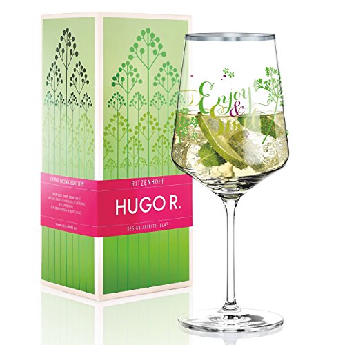 RITZENHOFF Hugo R. Hugo-Glas, Aperitif-Glas von Kathrin Stockebrand, aus Kristallglas, 600 ml, mit edlen Platinanteilen