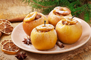 Baked apple with marzipan